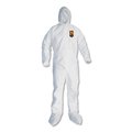 Kleenguard A20 Elastic Back and Ankle Hood and Boot Coveralls, X-Large, White, PK24, 24PK KCC 49124
